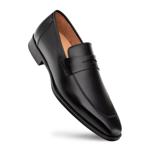 Men’s Mezlan Avenue Black Penny Loafer – Rubber Sole Leather Slip-On, Made in Spain