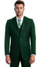 Men's Vested Two Button Notch Lapel Solid Color Wedding and Business Suit in Hunter Green