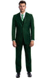 Men's Vested Two Button Notch Lapel Solid Color Wedding and Business Suit in Hunter Green