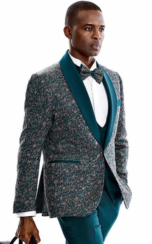 Mens One Button Vested Shawl Lapel Solid Vest Green Prom Tuxedo