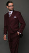 Tz-100bg Classic 3pc 2 Button Solid Burgundy Mens Suit By Tessori Uomo Super 150's Extra Fine Italian Fabric