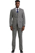 Men's Stacy Adams Vested Modern Fit Houndstooth Glen Plaid Suit in Grey & Green