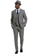 Men's Stacy Adams Vested Modern Fit Houndstooth Glen Plaid Suit in Grey & Green