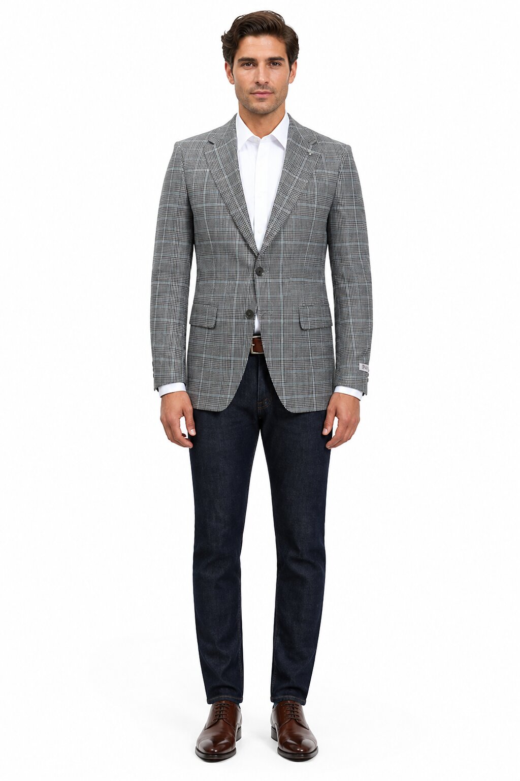 Stacy Adams Men's Hybrid Fit Sport Coat - Windowpane Plaid