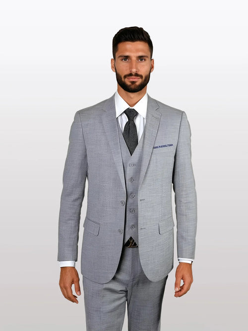 Statement Men's Dusty Grey 100% Wool Slim Fit Suits