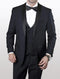 Statement Men's Navy Shawl Lapel 100% Wool Vested Tuxedos