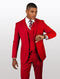 Statement Mens Red Modern Fit 100% Wool Vested Suits