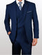 Statement Mens Sapphire Blue Modern Fit 100% Wool Vested Suits