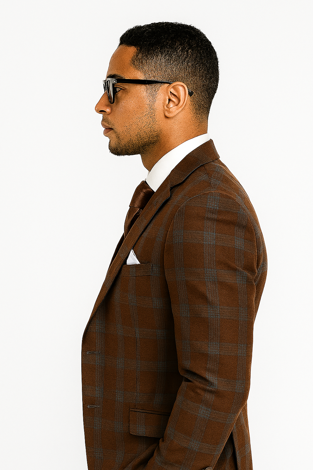Statement ITALY Suit - Super 150's Wool Suit Statement Men's 3 Piece 100% Wool Fashion Suit - Classic Plaid Pattern