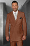 Men's Designer Double Breasted Wool Suit in Copper