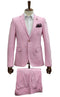 Stretch Fabric Suits - Slim Fit Suit in Color Pink - Giovanni Testi Traveller Suit GTRVL2N-01 PINK