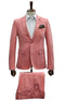 Stretch Fabric Suits - Slim Fit Suit in Color Salmon - Giovanni Testi Traveller Suit GTRVL2N-01 SALMON