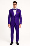 Purple Tuxedo Suit for Men – Stylish Two-Piece Prom and Wedding Suit with Matching Satin Lapel