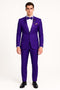 Purple Tuxedo Suit for Men â€“ Stylish Two-Piece Prom and Wedding Suit with Matching Satin Lapel