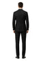 Mens Two Button Peak Lapel Suit Black