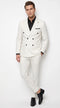 Men’s White Pinstripe Double Breasted Suit – Vintage 1920s 1940s Gangster Dress Suit