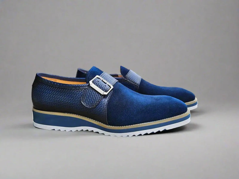Carrucci Suede Buckle Monk Shoe