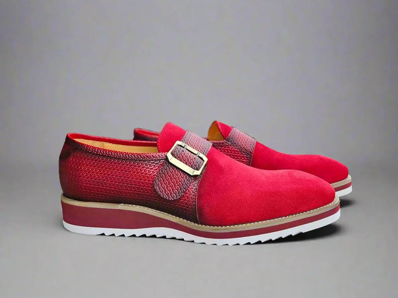 Carrucci Suede Buckle Monk Shoe
