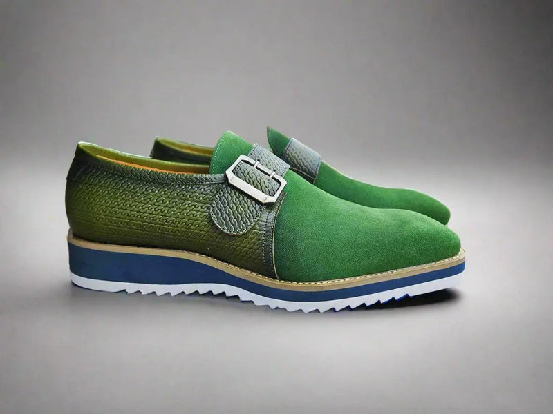 Carrucci Suede Buckle Monk Shoe