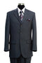 Mens Classic Fit 3 Button 2PC Pinstripe Suit in Grey