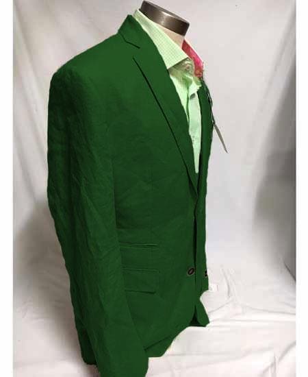 Mens Green Color Linen Summer Blazer