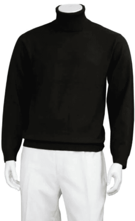 Mens Solid Pattern Sweater Black