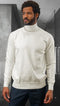 Mens Modern Fit Sweater Off-White And Cashmere Fabric