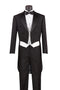 Mens Tuxedo Regular Fit Collection with Tails 3 Piece in Black