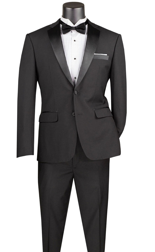 Excalibur Collection - Slim Fit Tuxedo 2 Piece 2 Buttons Design in Black