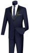 Excalibur Collection - Slim Fit Tuxedo 2 Piece 2 Buttons Design in Navy