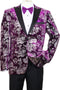 Mens Purple Velvet Floral Silver Jacket