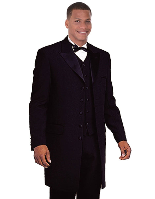 Gangster Suit - Mobster Suit - Mafia Suit For Mens Long Tuxedo Zoot Suit in Black