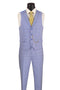 Plaid Suit - Windowpane Suit - Checkered Suit - Mens Vested Sky Blue Suit