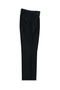 Tiglio Luxe black wide-leg wool dress pants. Relaxed straight-leg fit, smooth pure wool. Two back pockets with button closure. Belt loops on waistband.
