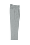 Light gray Tiglio Luxe wide-leg dress pants. Pure wool with subtle birdseye pattern. High-waisted, straight-leg cut. Features: front pleats, buttoned back pockets.
