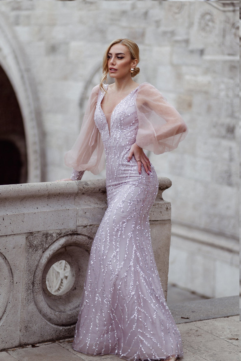 Tina Holly TK209 Wedding Prom Mermaid Beaded Evening Lace Dress