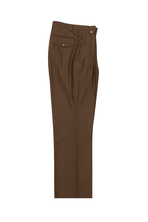 Tiglio Luxe Tobacco Wide Leg, Pure Wool Dress Pants 2576