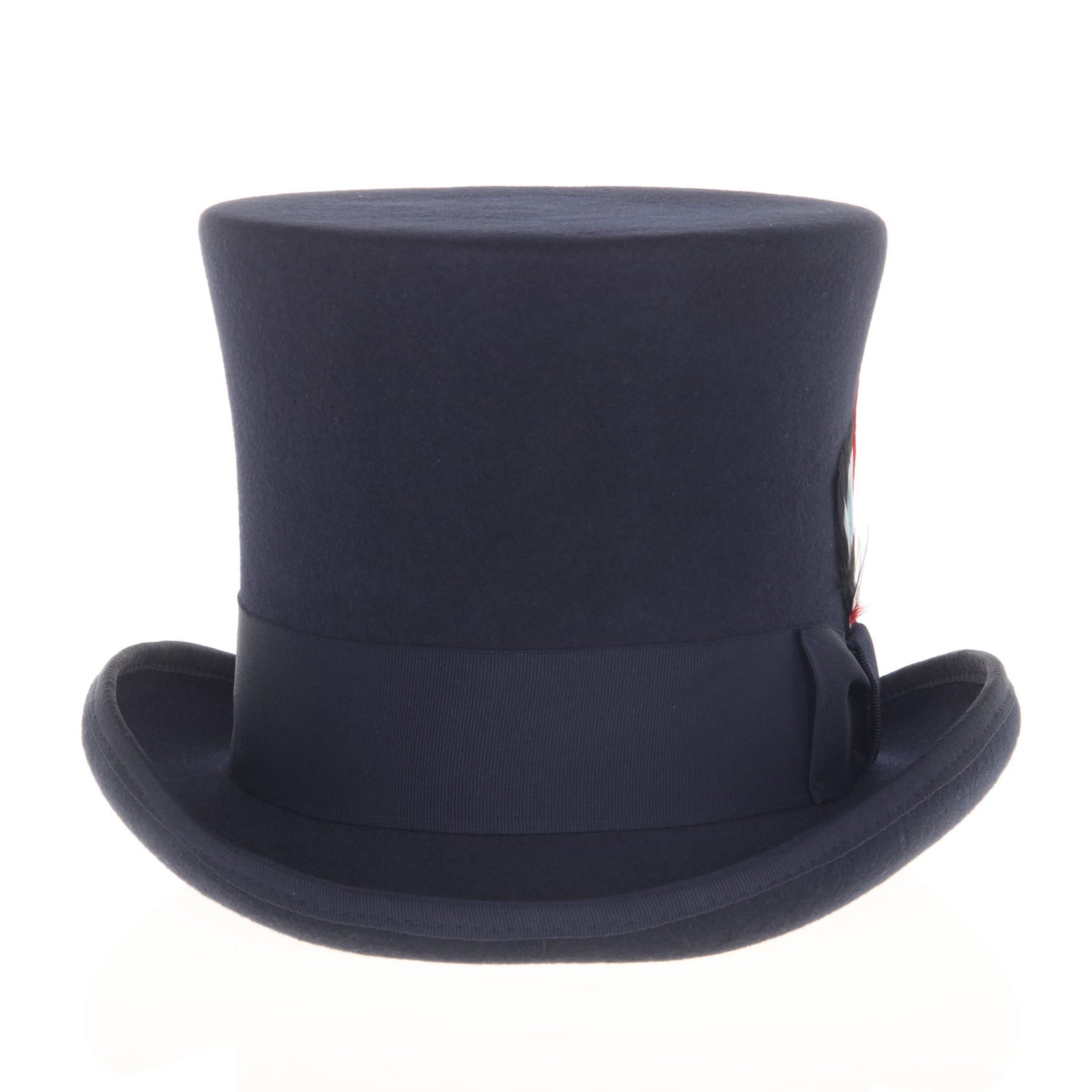 Men's Tall 100% Wool Dress Top Hat in Navy Blue