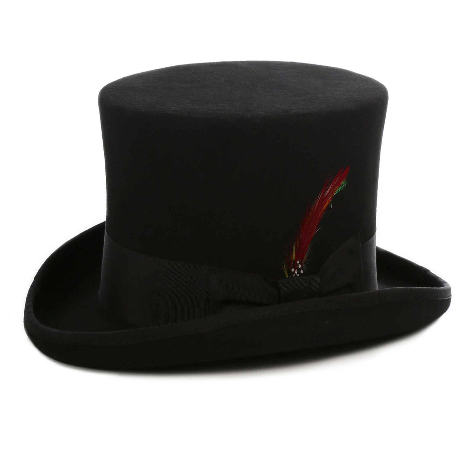 Men's Tall 100% Wool Dress Top Hat in Black