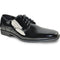 Mens Black Shiny Dress Shoe - Lace-up Style  Secure and Adjustable