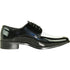 Mens Classic Moc Toe Shiny Patent Tuxedo Prom Shoe In Black & White