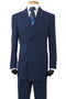 "Classic Fit Double Breasted Men's Poplin Suit - Navy Blue"