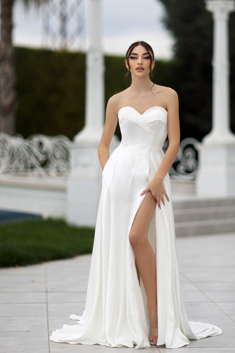Tina Holly TW105 Wedding Ball A-Line Strapless Sweetheart Satin Dress