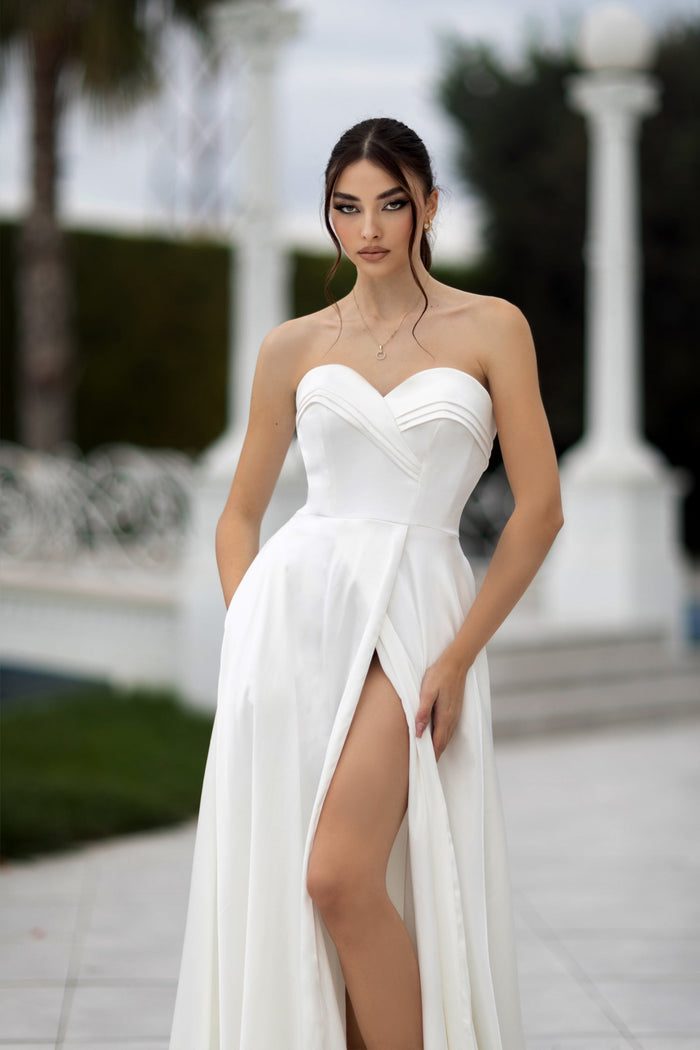 Tina Holly TW105 Wedding Ball A-Line Strapless Sweetheart Satin Dress