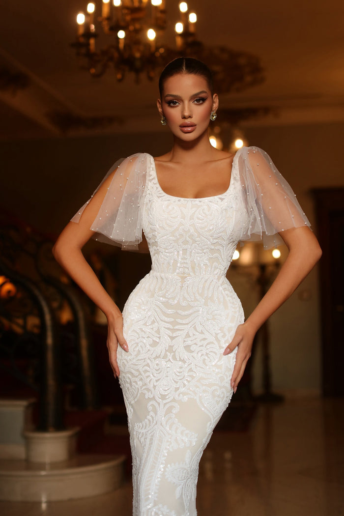 Tina Holly TW111 Wedding Mermaid Evening Sequin Mesh Dress