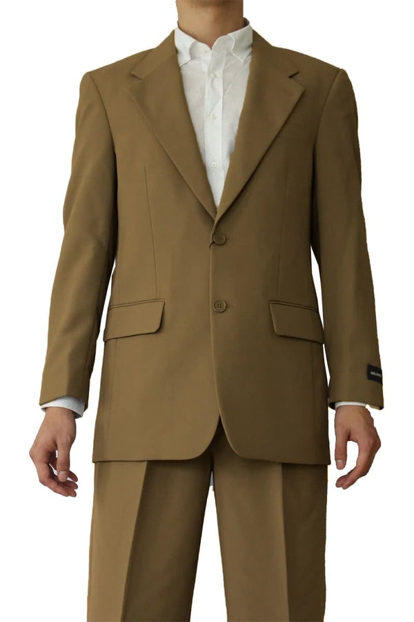 Mens 2 Button Polyester Fashion Suit in Tan