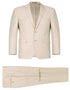 Mens Basic Two Button Classic Fit Suit with Optional Vest in Light Tan Beige Suit