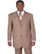 Mens Vintage Vested Gangster Bold Pinstripe Tan Fashion Suit