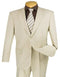 Mens 2 Button Classic Poplin Beige Suit