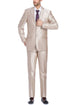 Mens Basic Two Button Classic Fit Shiny Champagne Tan Sharkskin Suit